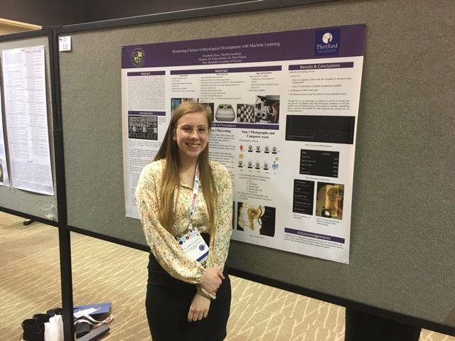 Elle Dixon '20 shows her research at AJAS.